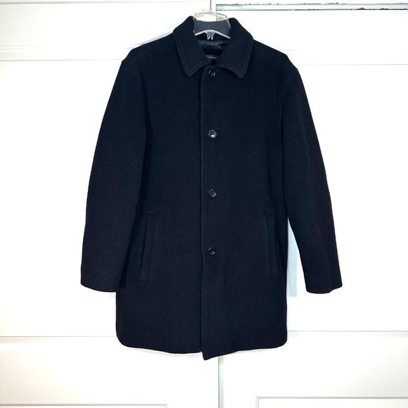 Banana Republic Black Wool Cashmere Button Front Car Coat - Medium - Picture 4 of 15